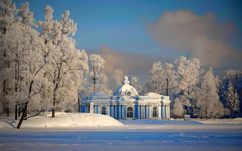winter, snow, 1080P, building, 3d and abstract, park