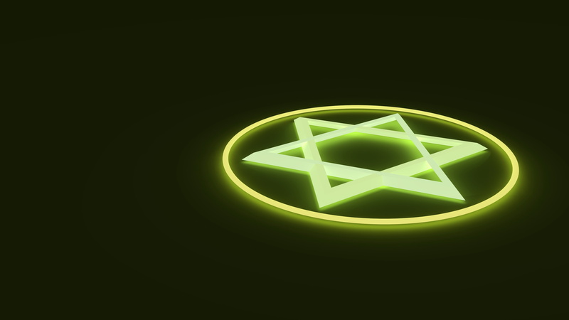4K, the star of David, hexagram, light, emblem