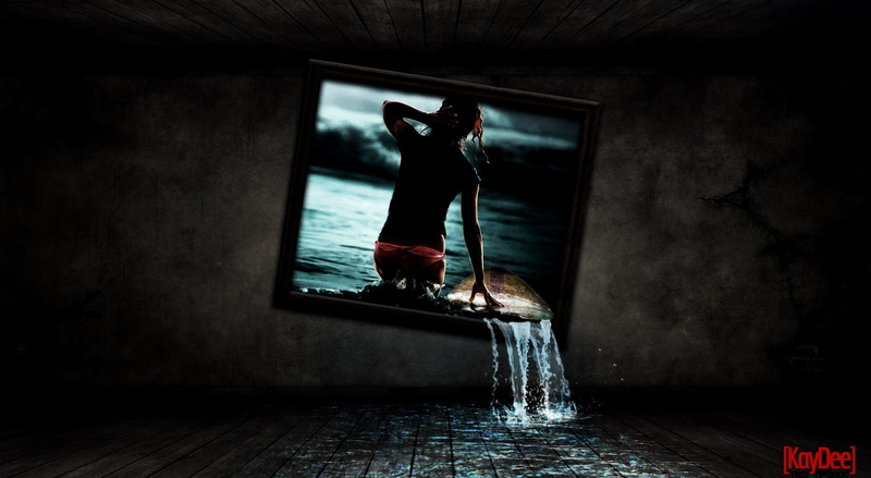 surreal, window, 1080P, woman, indoors, reflection, black, day, photo, sitting, real people, beach, drawing, front, wall - building feature, lifestyles