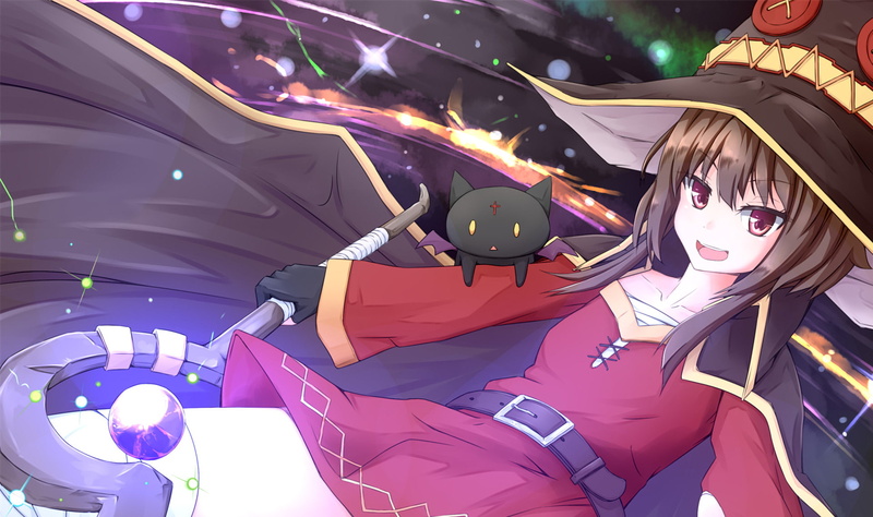 Megumin (KonoSuba), Chomusuke (KonoSuba), KonoSuba – God’s blessing on this wonderful world!!, 1080P, Anime
