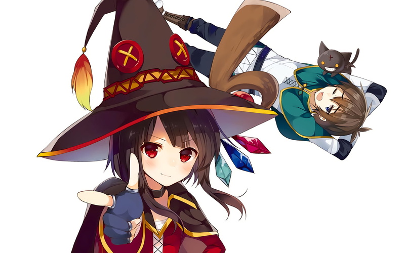 KonoSuba – God’s blessing on this wonderful world!!, Anime, Chomusuke (KonoSuba), Kazuma Satou, 1080P, Megumin (KonoSuba), KonoSuba