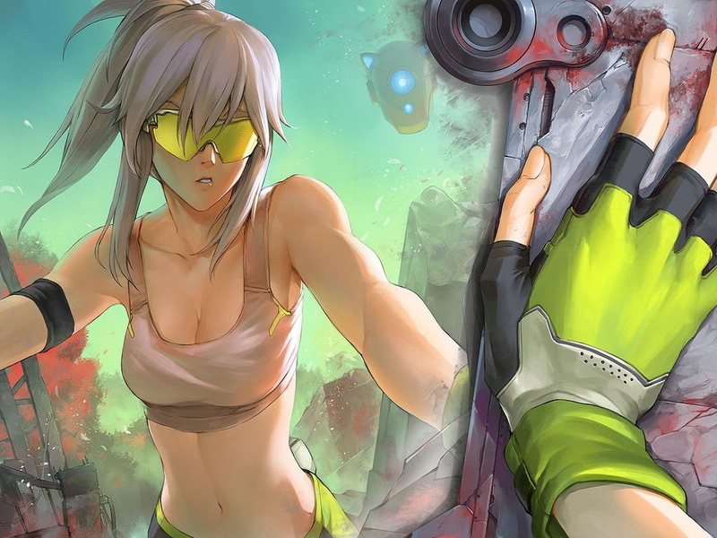 women with glasses, anime, glasses, hands, mirror, futuristic, original characters, anime girls, 480P, point of view, long hair, POV, fantasy art, manga