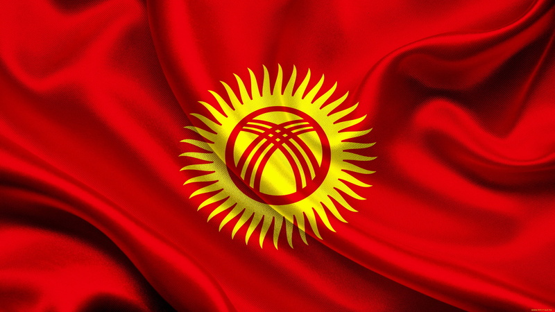 Kyrgyzstan, flag, red, fon, 2K