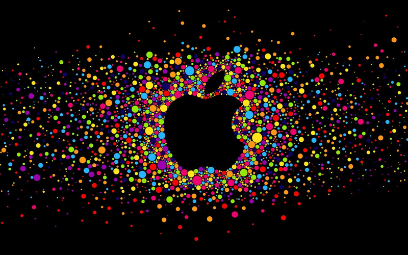 black, circles, 2K, fon, circle, Apple