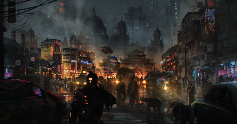 futuristic, India, cyberpunk, 1080P, Blak Miilk