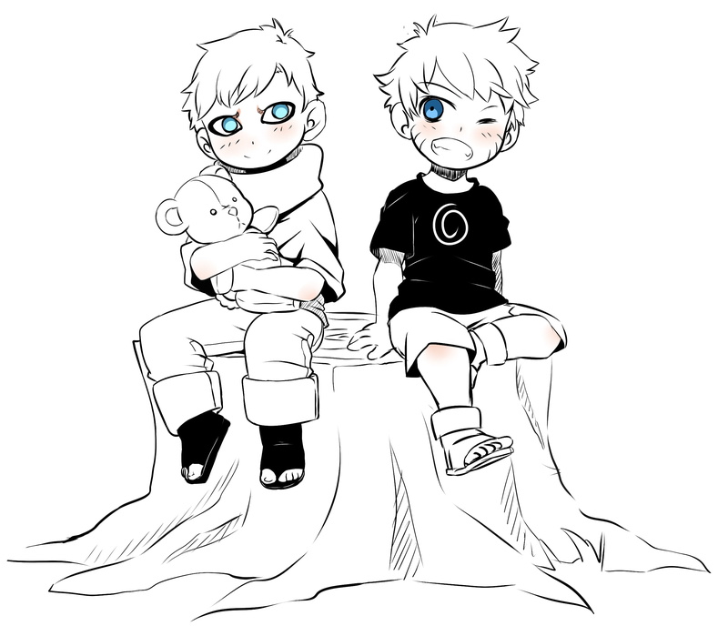 white, 1080P, anime, blak, naruto, manga, gaara, uzumaki