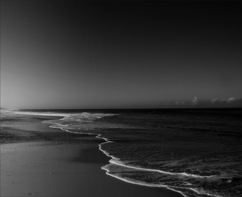 grayscale, water, photography, sable, nuages, sea, coastline, vers, sunset, 2K, wave, beach, black And White, NandB, nature, mer
