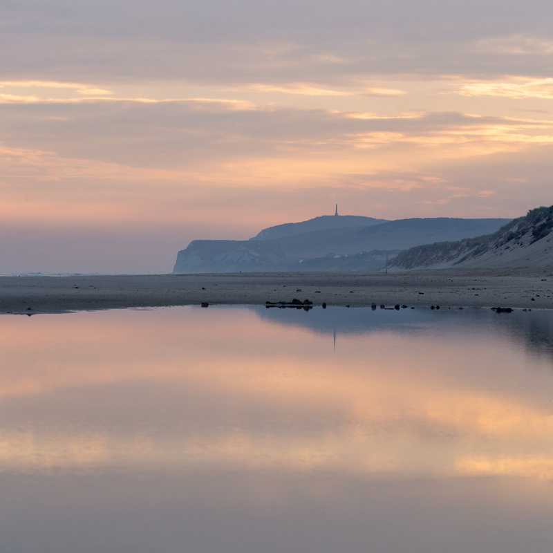 sable, landscape, sunrise, backpackers, seascape, cloud - sky, escalles, beauty in nature, sea, sky, tranquil scene, france, mountain, water, lake, 2K
