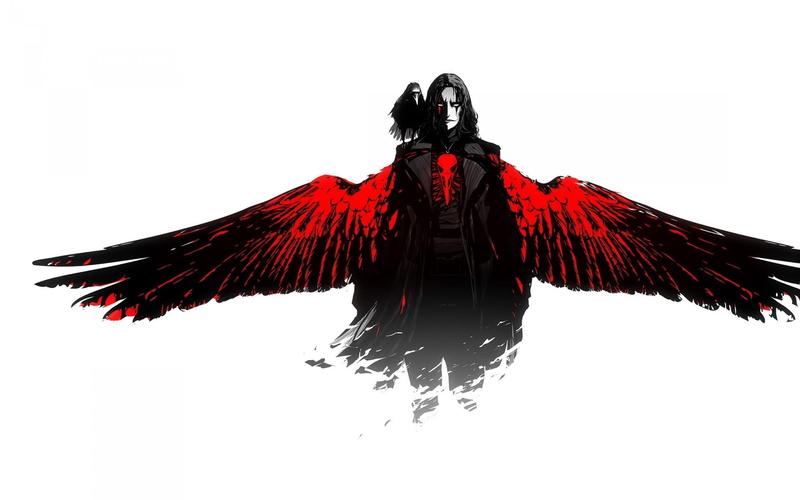 The Crow, character, low angle view, white background, 1080P, crow, nature, sky, clear sky, black color, cut out, copy space, male, no people, indoors