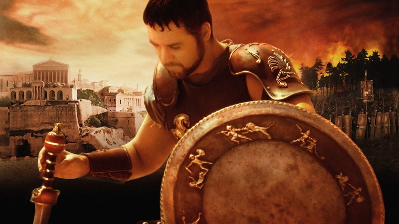 casual clothing, young adult, built structure, portrait, one person, Russell Crowe, Gladiator, lifestyles, cloud - sky, Movie, young men, holding, 1080P
