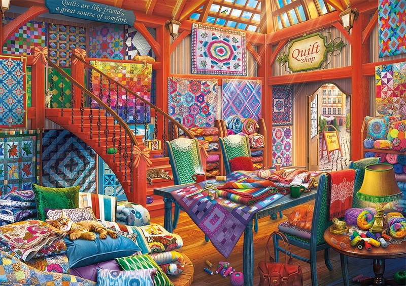 building, digital, art, architecture, 480P, built structure, food and drink, decoration, creativity, quilt, place of worship, religion, pretty, large group of objects
