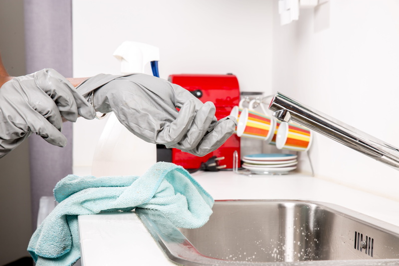 washing up glove, spraying, cleanliness, gloves, housework, water, towels, faucet, maintains, protection, clean, domestic life, domestic kitchen, indoors