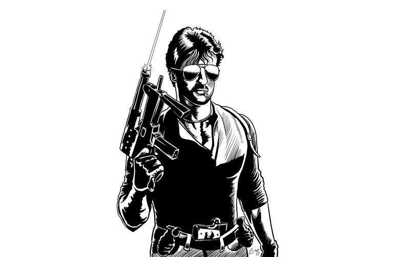 lifestyles, front view, real people, studio shot, copy space, Sylvester Stallone, cut out, Cobra, standing, weapons, casual clothing, stallone, looking at camera