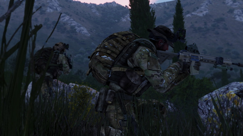 outdoors, holding, video games, fighting, 1080P, people, war, plant, weapon, gun, armed forces, army soldier, mountain, Arma 3, aiming, Gamer, military