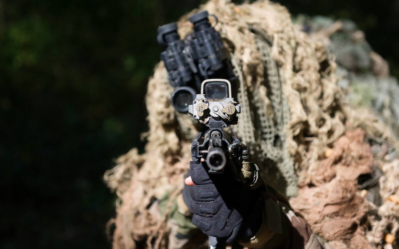 snipers, camouflage, AR-15, 1080P