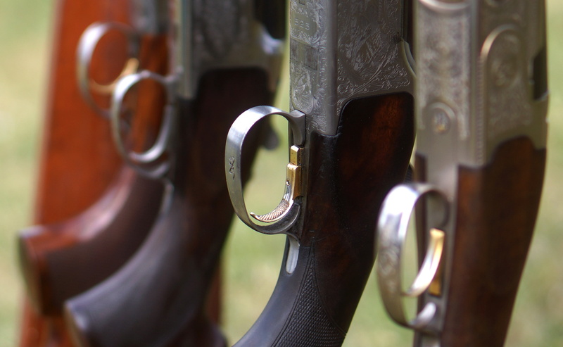 musical instrument, close-up, circle, 2K, gun, group, selective focus, metal, in a row, security, architecture, sporting decoys, protection, day, safety