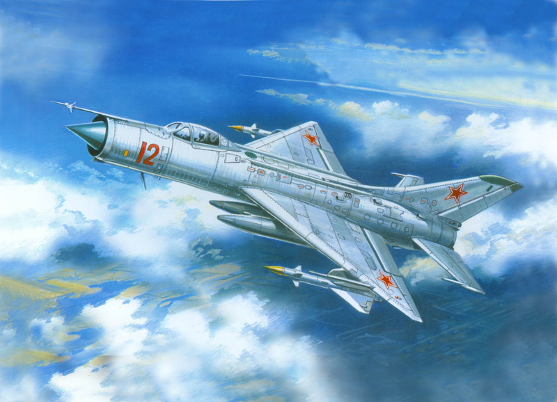 art, OKB, Mikoyan and Gurevich, MiG-21F, 5K, multipurpose, the sky, figure, Soviet, fighter