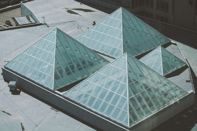no people, ufo, grey, buildings, glasshouse, flooring, skylight, rooftop, glass - material, shape, structure, day, design, window, green building, museum