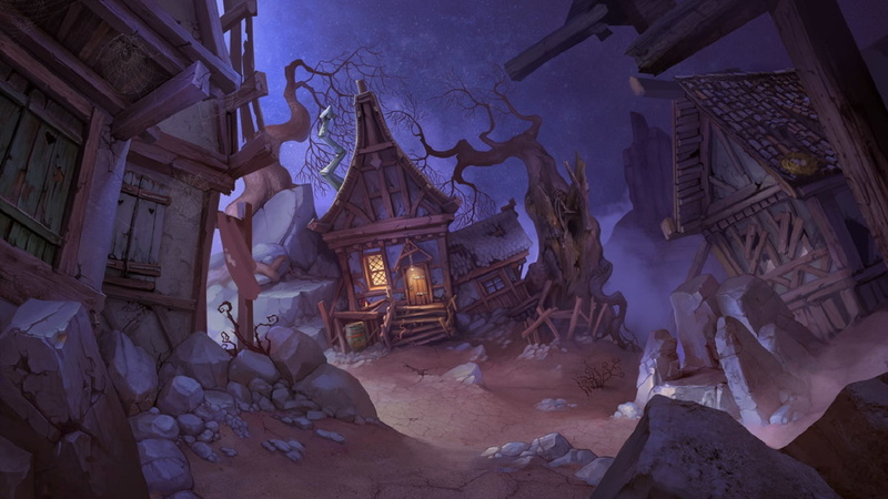 Elizaveta Lebedeva, 720P, desert, village, digital art, fantasy art