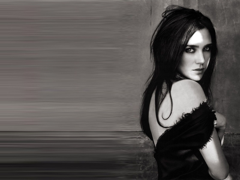 hd, monochrome, 720P, art, x, Jennifer Connelly, connelly, jennifer, greyscale