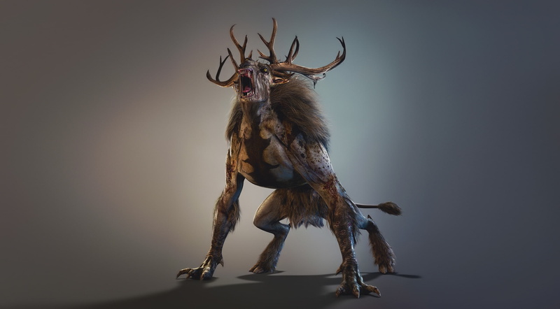 mammal, 2K, wall - building feature, animal themes, gray, Hunt, taxidermy, representation, antler, Wild, animal representation, Fiend, vertebrate, Games