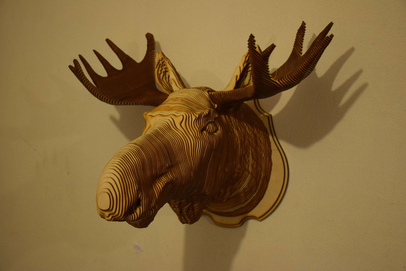 tree, animal representation, close-up, mammal, living nature, representation, elk, horned, 4K, creativity, art and craft, no people, taxidermy, animal wildlife
