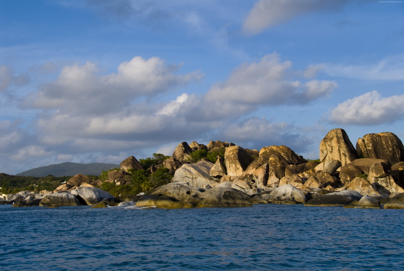 cloud - sky, scenics - nature, no people, The Baths, rock - object, rock, day, mountain, solid, British Virgin Islands, sky, nature, tranquil scene, water