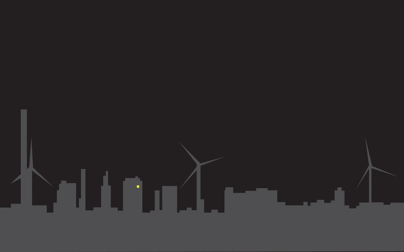 environment, built structure, technology, minimalism, indoors, alternative energy, city, illustration, windmill, 720P, in a row, windmills, buildings