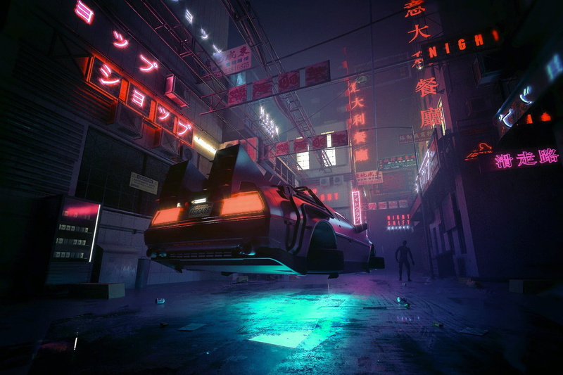 Cyberpunk, Car, Sci Fi, 1080P, Neon, Vehicle, Night