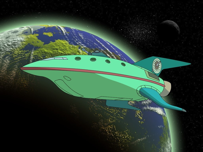 entertainment, Earth, future, series, art, hd, ship, Space, 480P, futurama, tv
