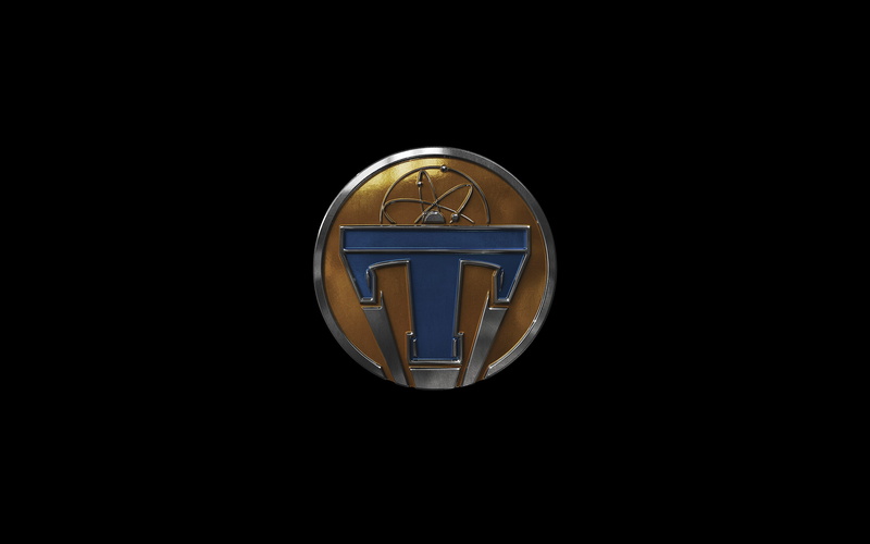 the film, emblem, logo, black background, Future earth, Tomorrowland, 2K, fiction