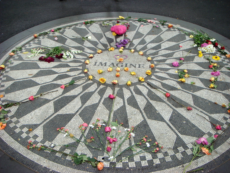 plant, the beatles, high angle view, new york city, john lennon, floating on water, nyc, petal, imagine, manhattan, no people, shape, multi colored, mosaic
