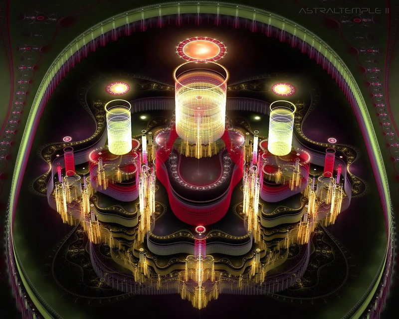 fractal, abstract, painting, 720P, red, imagination, pink, city