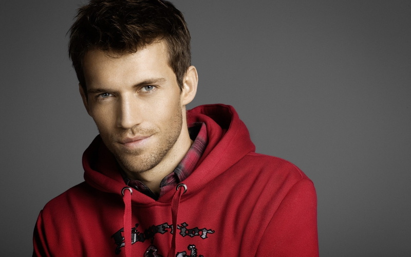 fashion model, hoodie, red, 1080P, cooper, man, andrew, pullover, dude