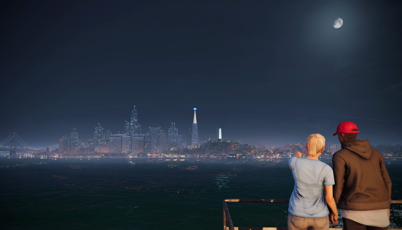 Moon, Night, San Francisco, Watch Dogs 2, Video Game, 1080P, Golden Gate