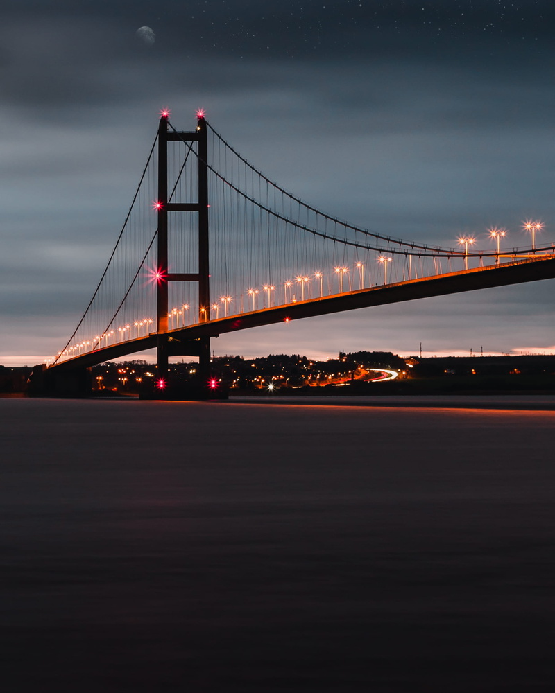 transportation, suspension bridge, city, night, sunset, travel, golden, downtown, moon, engineering, golden sunset, gate, river, dusk, built structure