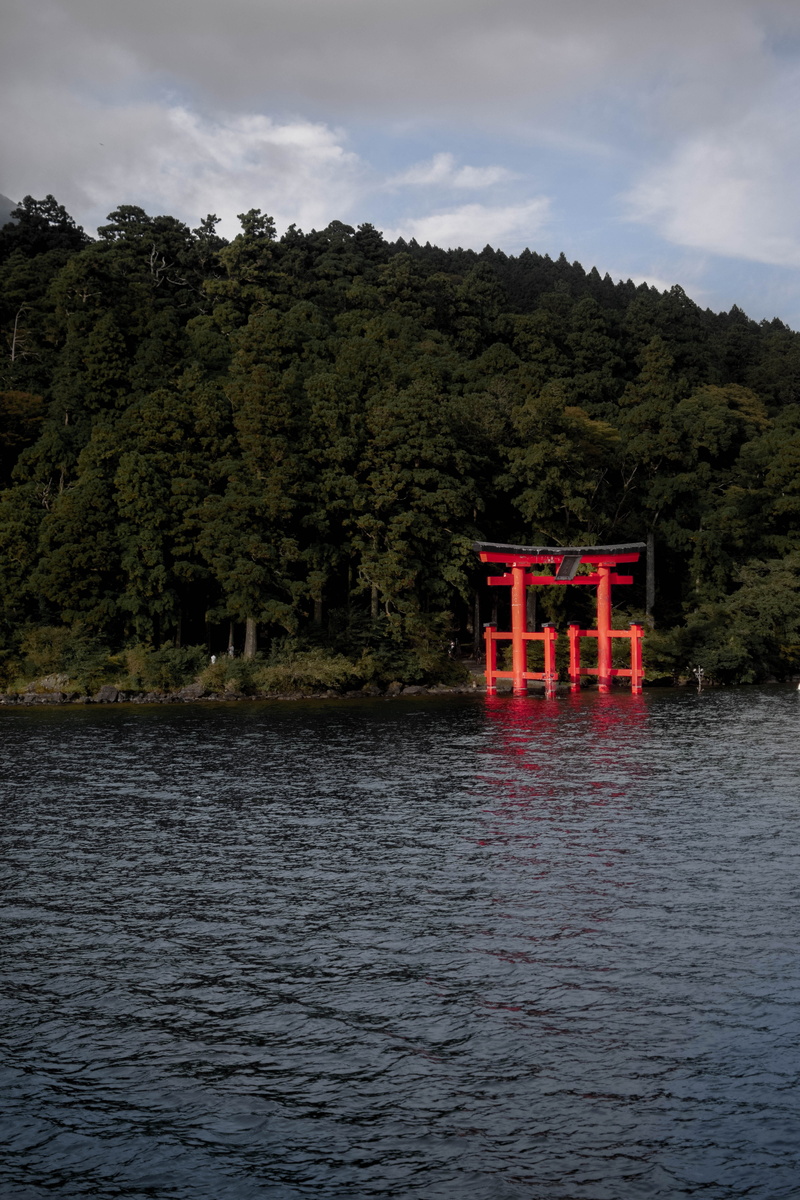 sunrise, moon, outdoors, lake, torii, tranquil scene, no people, phone booth, gate, universe, sky, growth, path, wilderness, 5K, plant, turnstile, built structure