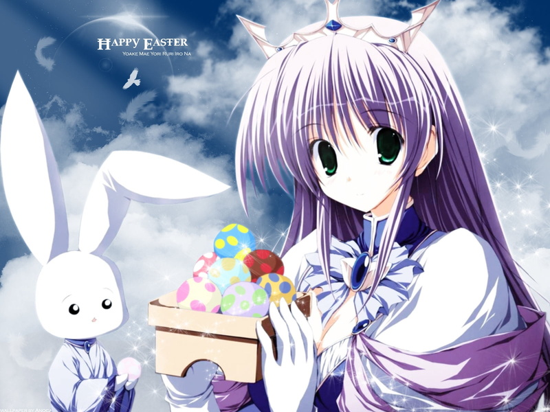 sky, celebration, disguise, feena fam earthlight, multi colored, purple, girl, eggs, happy, nature, creativity, no people, rabbit, outdoors, 720P, representation