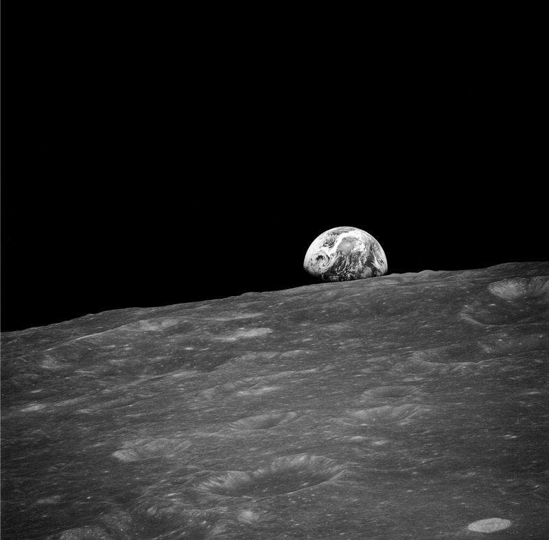 Moon, monochrome, moons, art, 1080P, apollo, hd, space, earthrise
