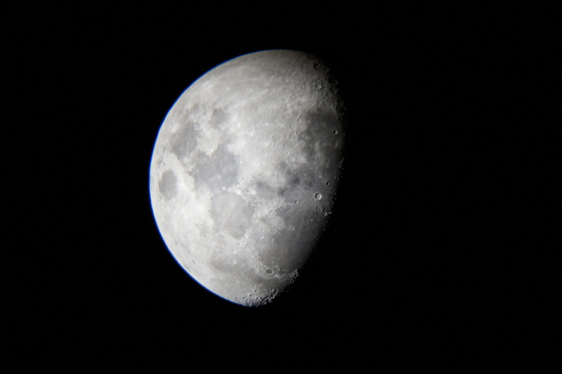 beauty in nature, telescope, space, sphere, astronomer, bright, space exploration, Lunar, exploration, planetary moon, half, glow, dark, 2K, copy space