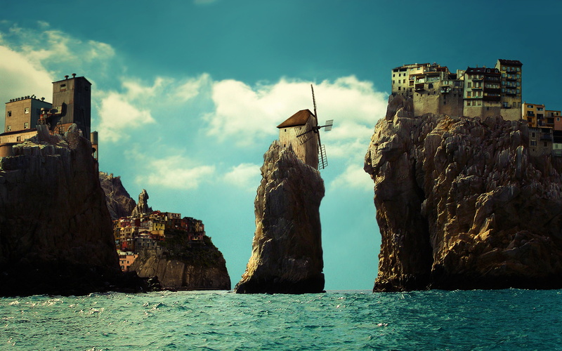 cliff, fantasy, 2K, dreamy and fantasy