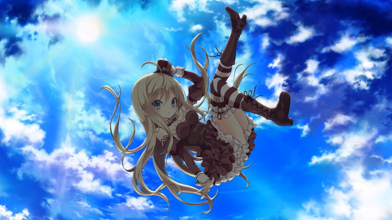 no people, outdoors, tree, human representation, Gakuen Love Comedy wo Zenryoku de Jama Shiteiru, Chocolat (Noucome), craft, plant, sky, statue, low angle view