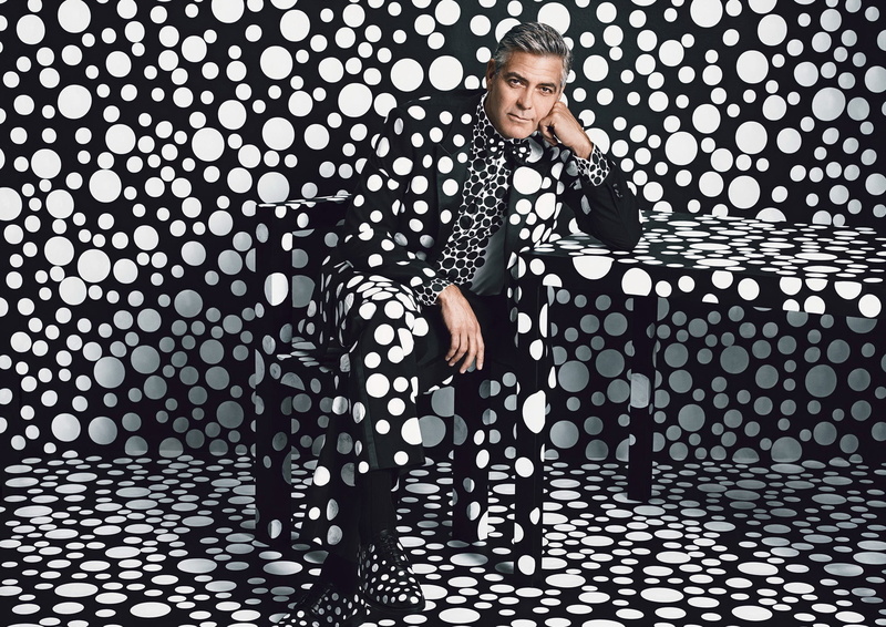 pattern, casual clothing, lifestyles, white, full length, one Person, polka Dot, george clooney, clothing, people, young adult, pea, shadow, standing, leisure activity