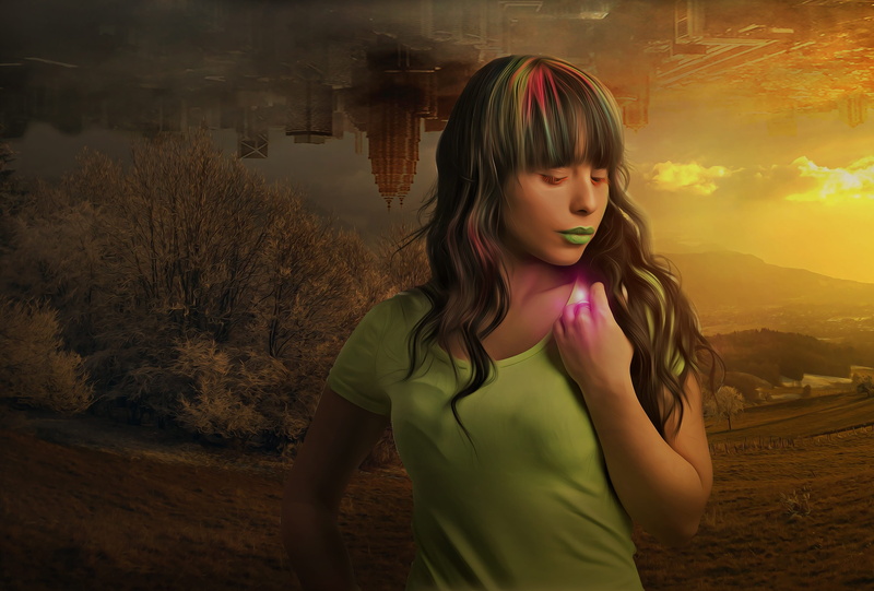 light, innocence, young, beauty, childhood, hair, outdoors, city, sci-fi, front view, hairstyle, portrait, fantasy portrait, girls, 2K, leisure activity