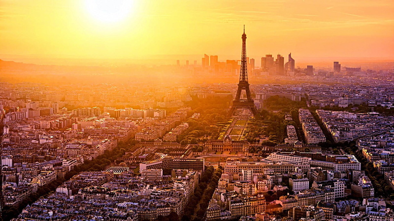architecture, urban sprawl, urban skyline, city, france, lens flare, office building exterior, 1080P, tower, sun, built structure, nature, travel destinations