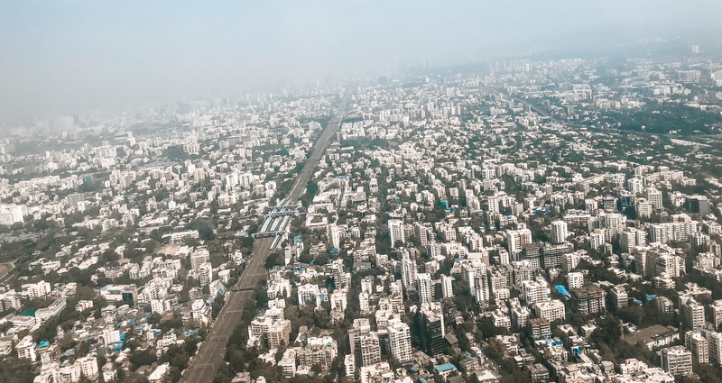 cityscape, architecture, crowded, building, building exterior, skyscraper, office building exterior, aerial view, outdoors, high angle view, skyline, mumbai