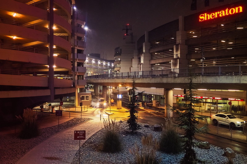 bridge, mode of transportation, connection, tourism, city, illuminated, traffic, street light, travel, office building exterior, traffic lights, rails