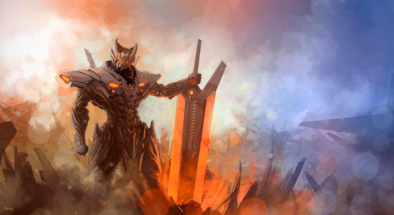 sci, sword, 1080P, fantasy, warrior, tech, fi, Energy, fog, armor, Hi