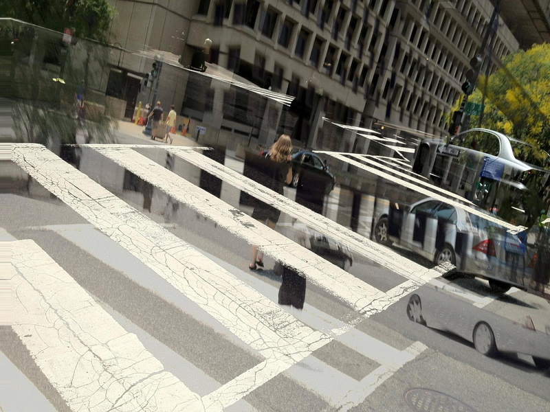 intersections, pedestrian, city, glitch art, 1080P, digital art