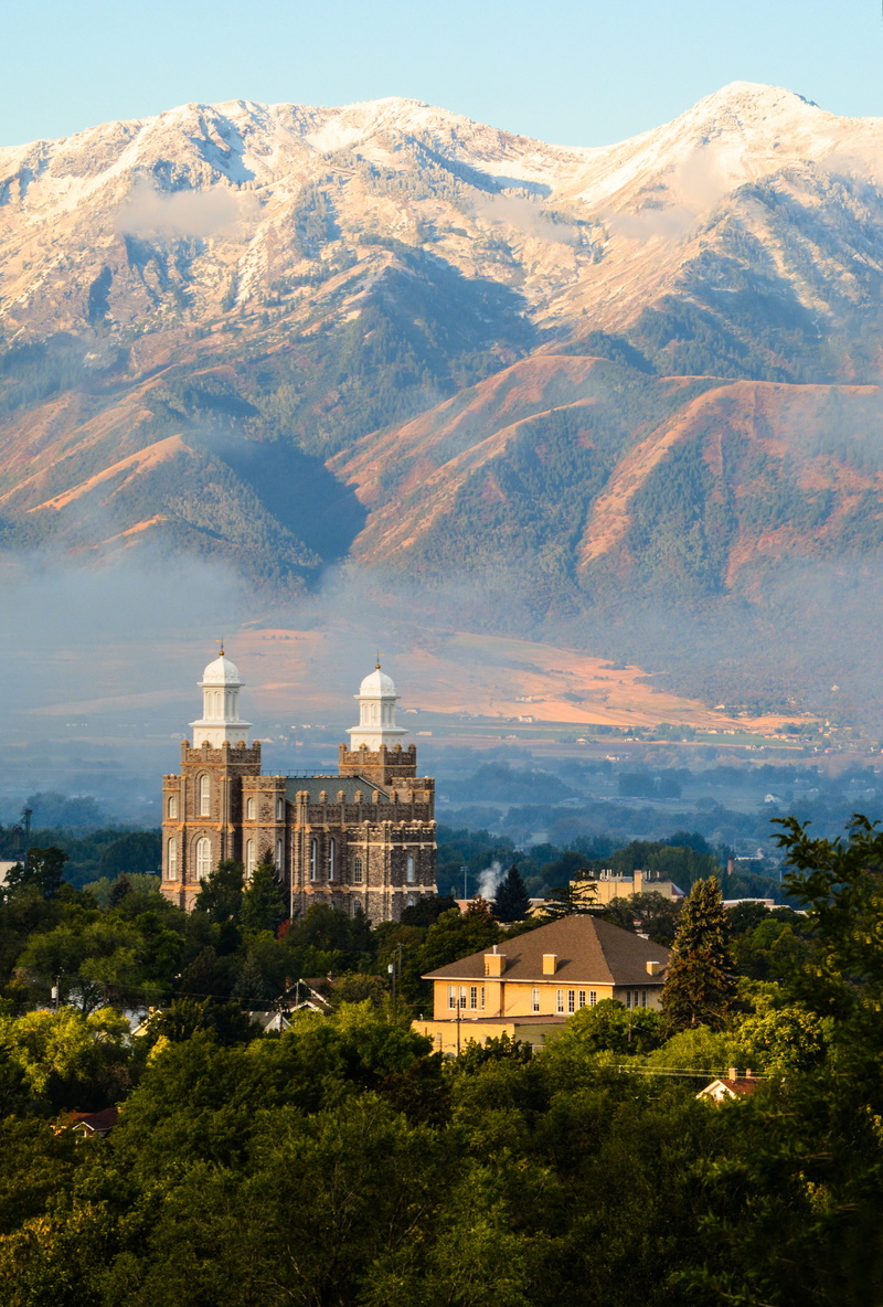 travel destinations, plant, 5K, city, logan, building, utah, panoramic, outdoors, mountain range, built structure, tree, architecture, travel, history